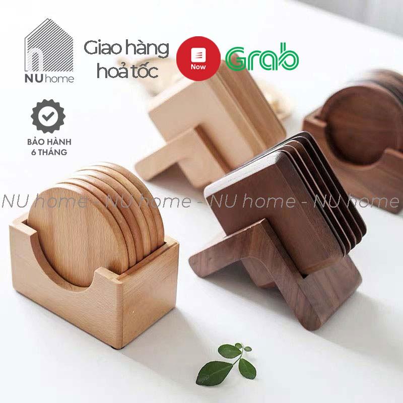 nuhome.vn | Đế lót ly bằng gỗ cao cấp đẹp mắt, được thiết kế sáng tạo mang phong cách nhật bản, bộ 6 đế lót gỗ tự nhiên