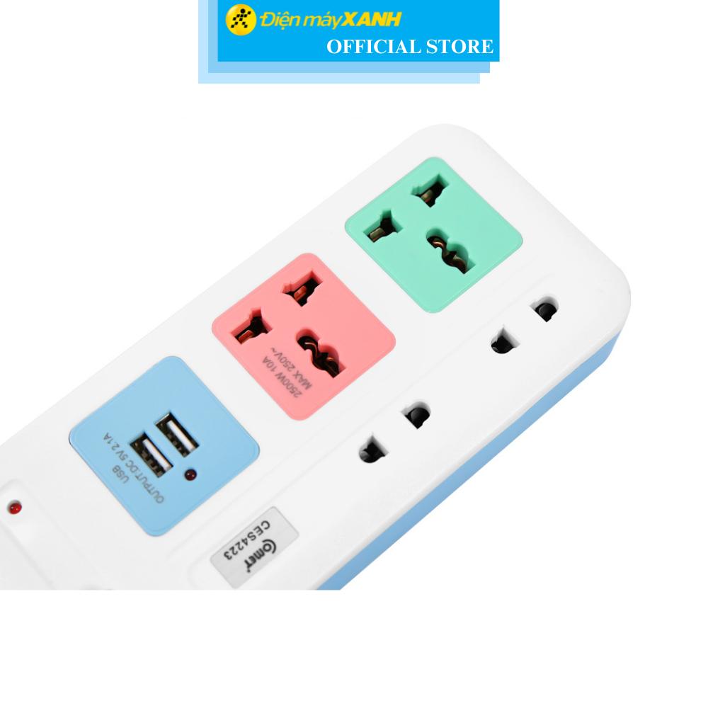 Ổ cắm điện Comet 4 lỗ 2 USB 3m CES4223 - Hàng Chính Hãng