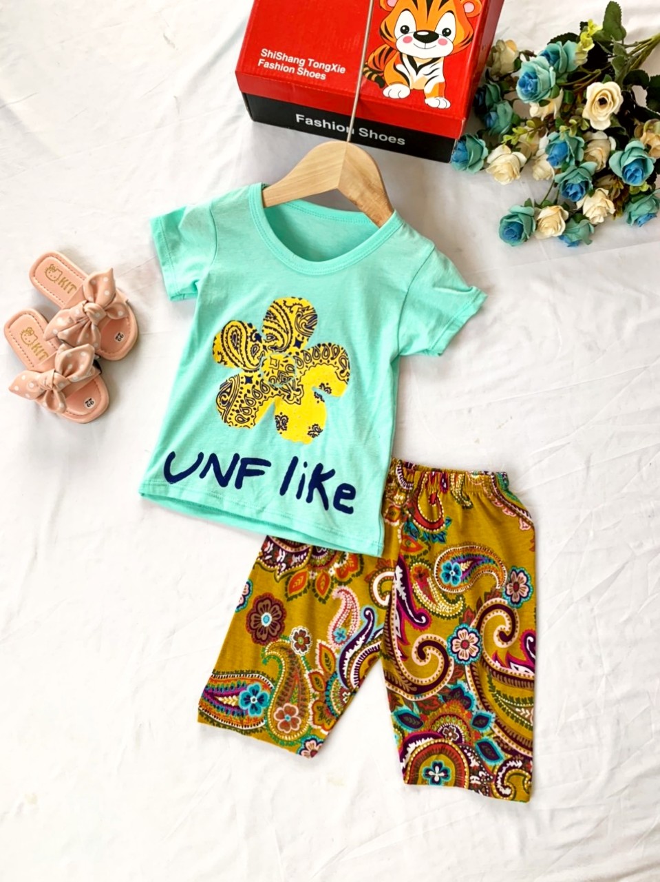 Bộ lửng cotton mềm mại cho bé gái 7-17kg