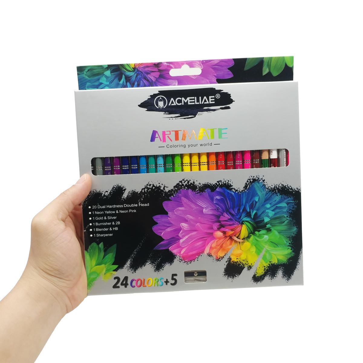 Hộp 24 Bút Chì Màu Vẽ 2 Đầu - Acmeliae 43979