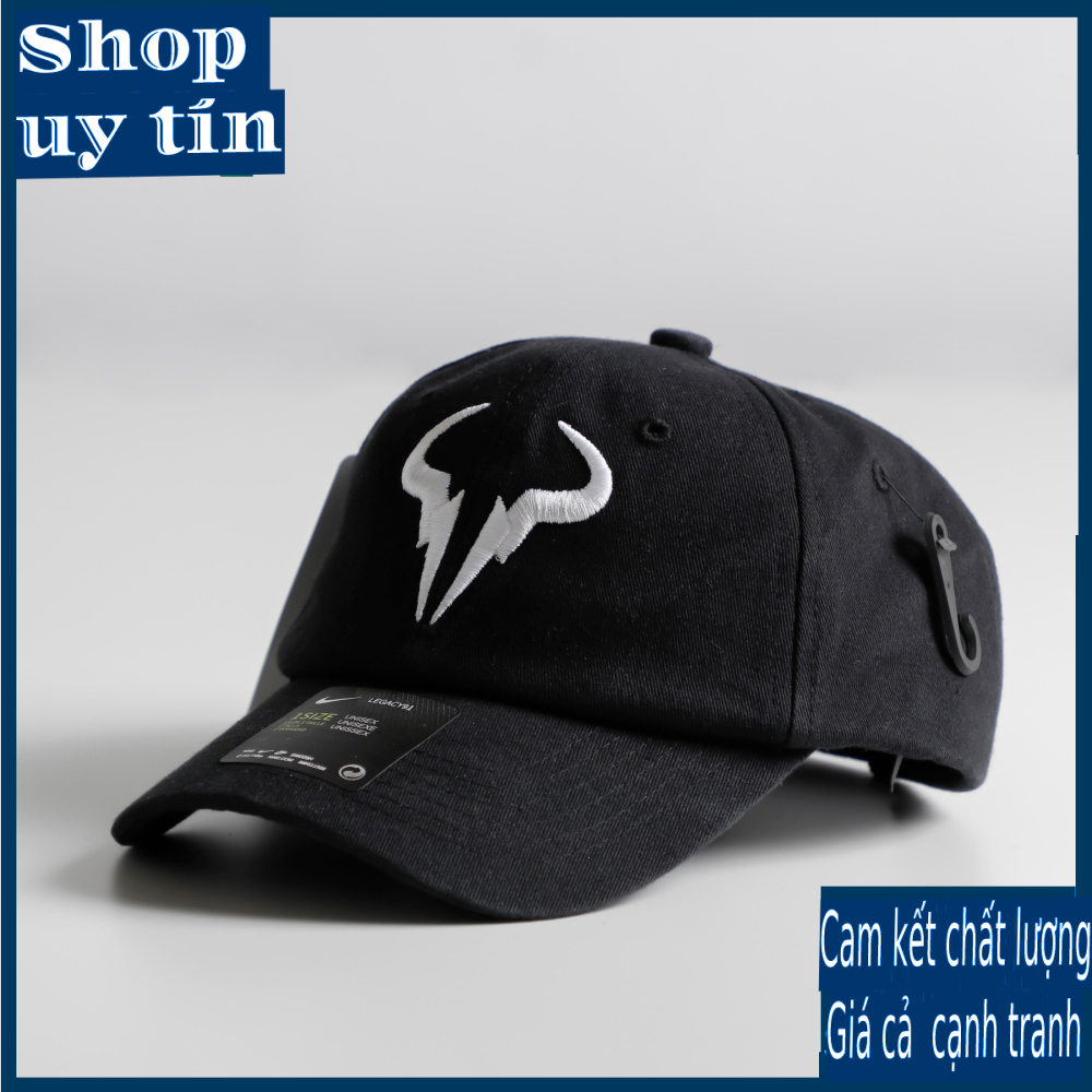 [ Miễn ship / giảm giá ] MŨ NÓN LƯỠI TRAI NAM NỮ LOGO THỦ LĨNH ĐEN CAO CẤP - màu đen