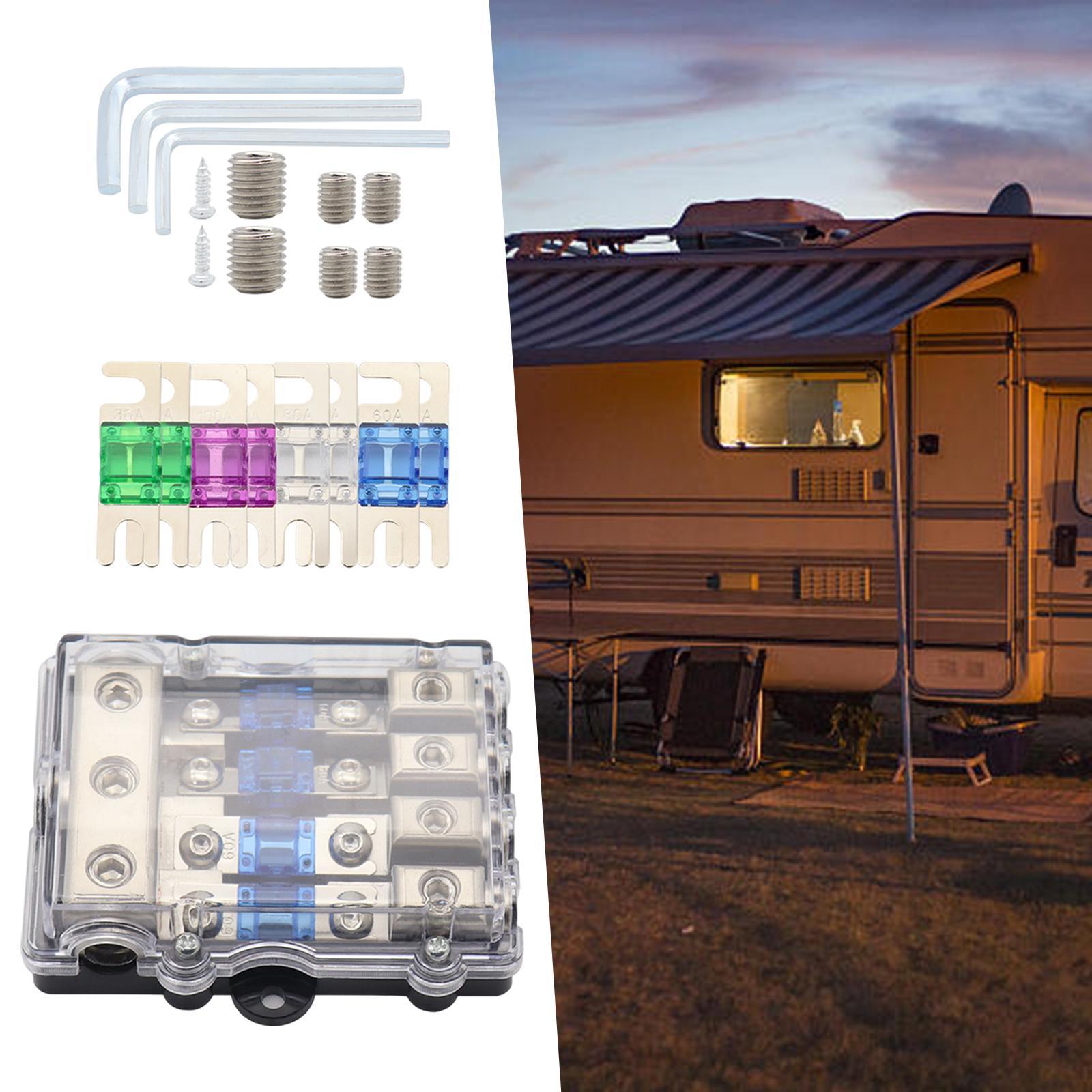 Fused Power Distribution Block Set Fuse Box Anl Fuse Holder Automotive Accessories for Auto Boat Stereo Amp Replacements