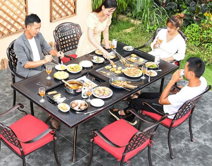 Bàn ghế sân vườn kết hợp nướng , Bàn ghế sân vườn lẩu nướng