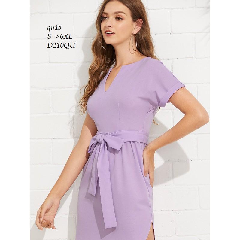 DRESS133 ĐẦM LAI BẦU THẮT NƠ EO