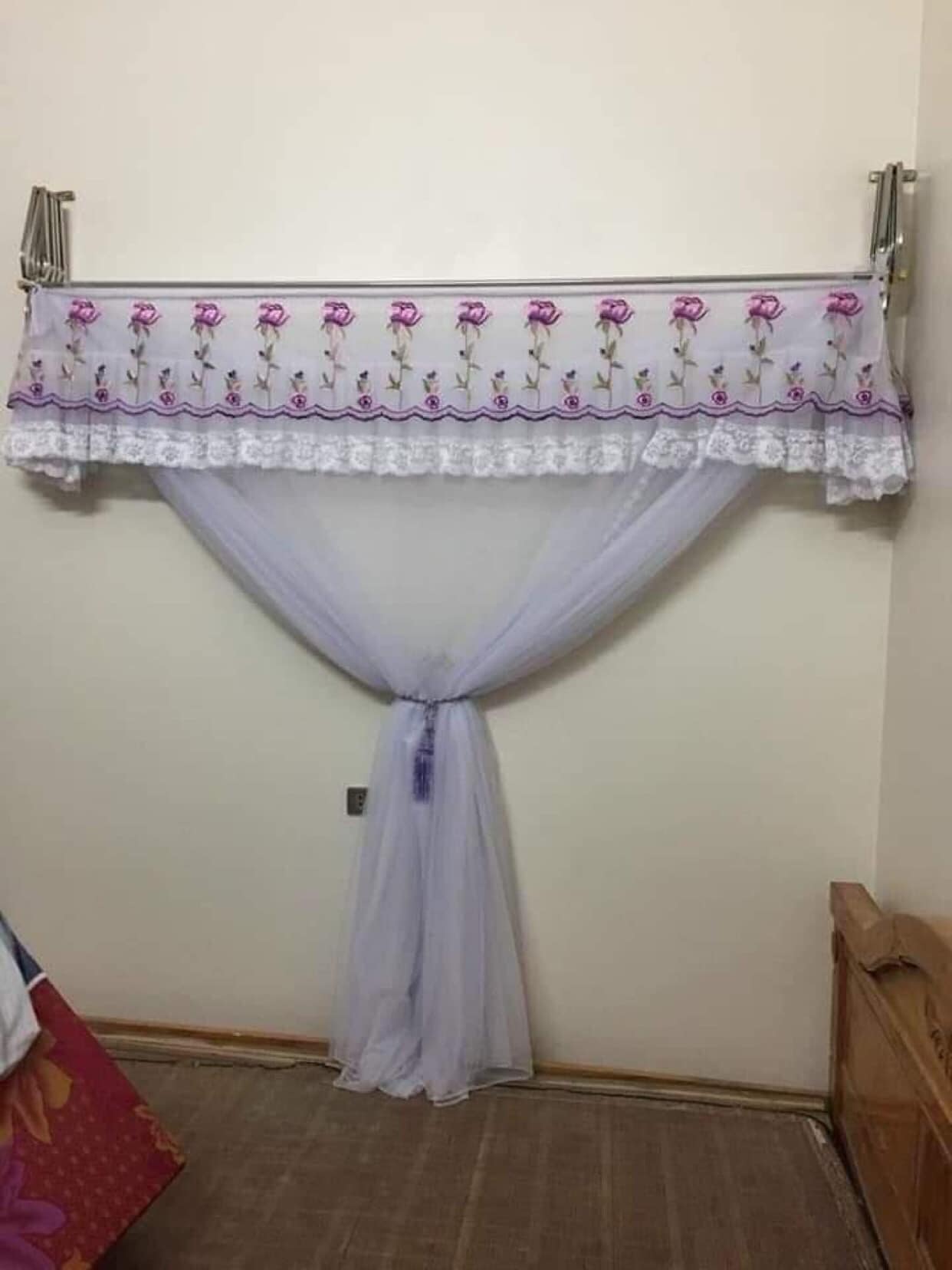 Chỉ màn không kèm khung, màn xếp gọn tiên dụng vải tuyn lạnh loại đẹp, hàng Việt Nam chất lượng cao