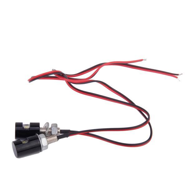 2xWaterproof 12V LED SMD Motorcycle Car Plate Stud Screw Lamp Light