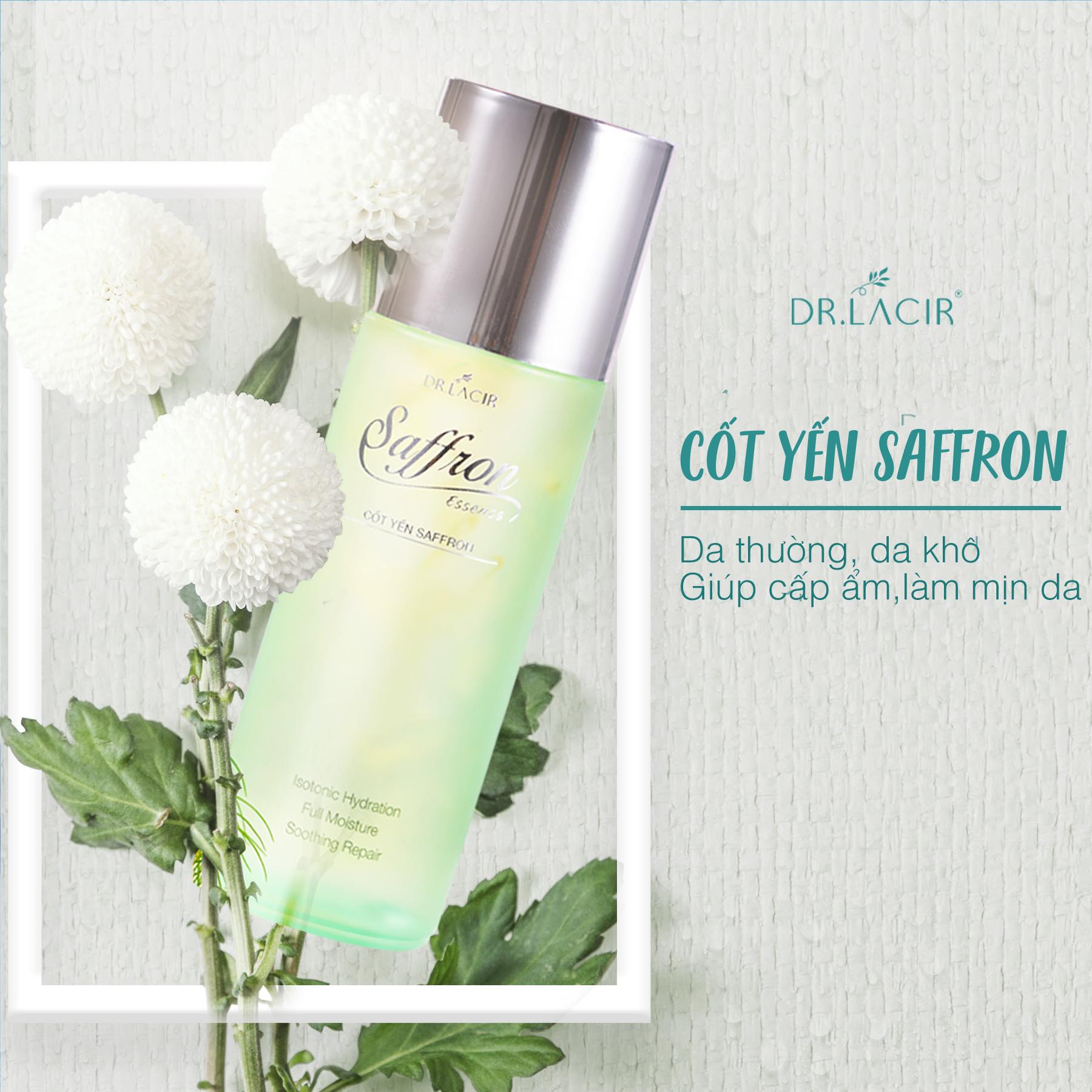 Toner Cốt Yến Dr lacir (Cốt Yến Saffron) - Cân bằng độ pH cho da, làm sạch sâu (Chính Hãng Dr Lacir)