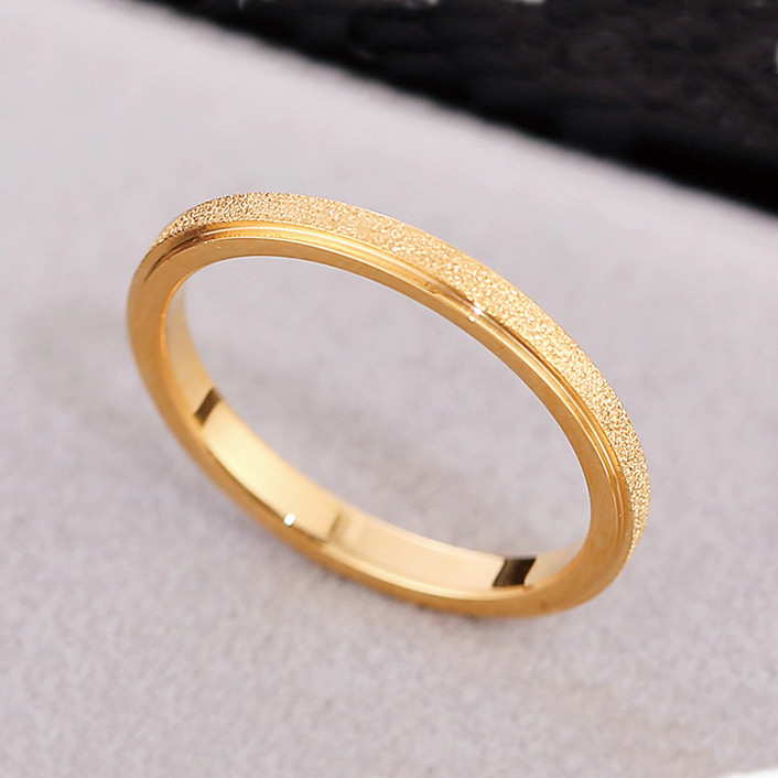 Nhẫn titan không gỉ 2 mm siêu đẹp và chất lượng bề mặt nhám lấp lánh