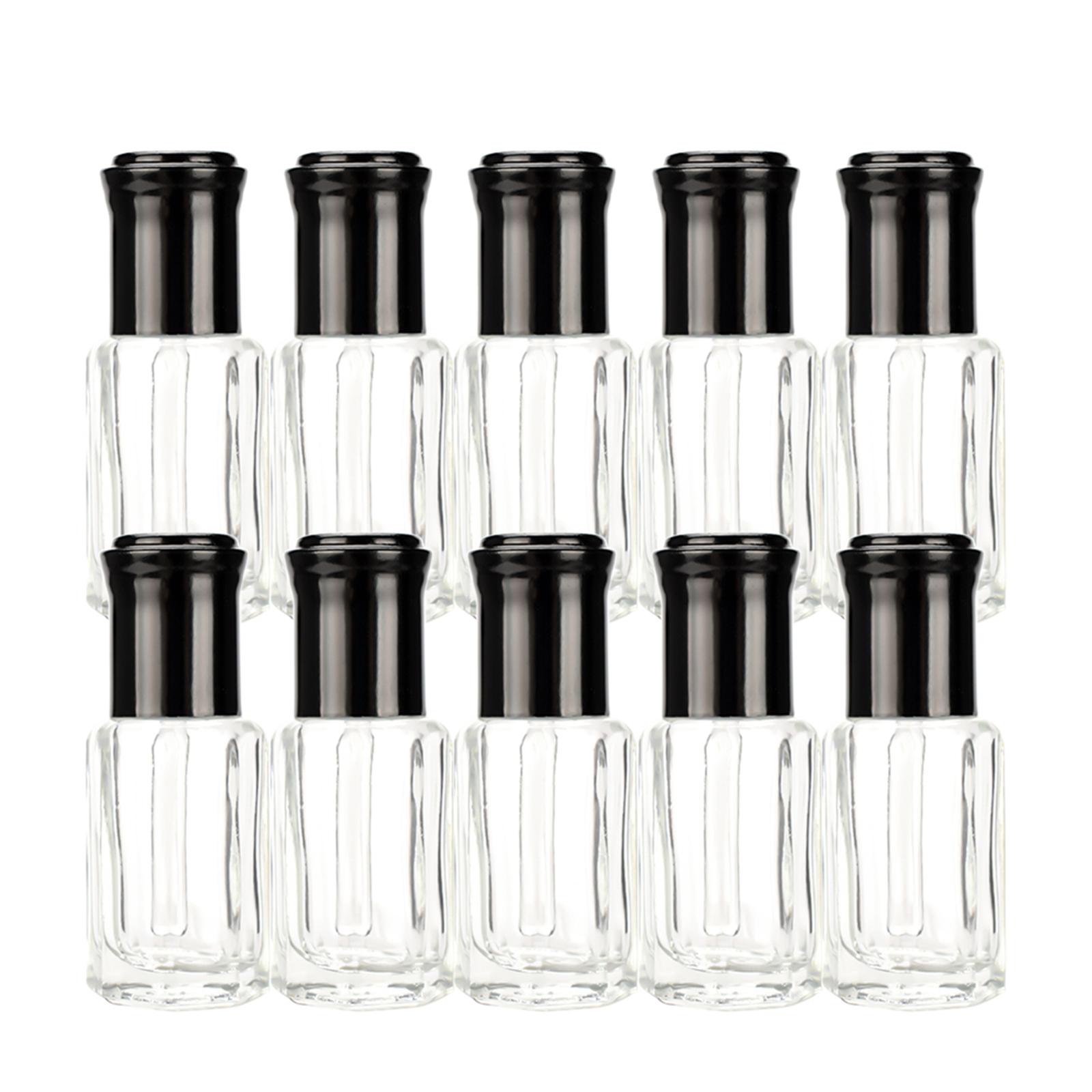 10 cái Chai rỗng bằng thủy tinh với ống nhỏ giọt,  dung tích 6ml,Thích hợp để đựng nước hoa, mỹ phẩm, tinh dầu