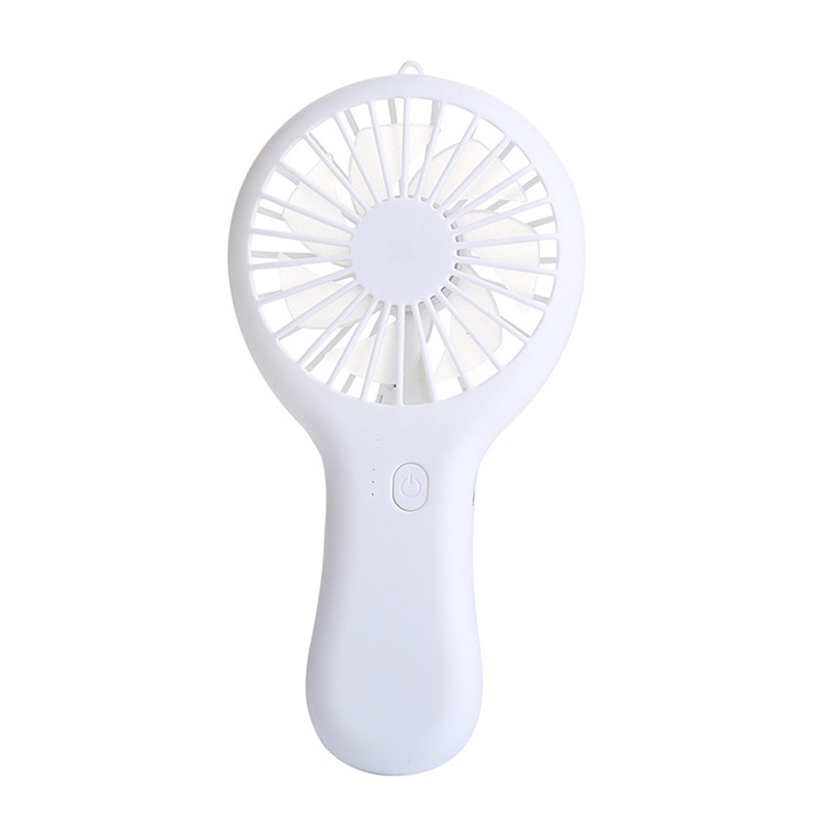 Portable Mini Handheld Fan USB Charging Mute for Camping Hiking White