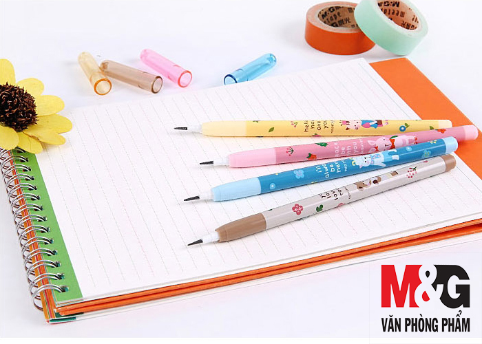 Bút chì khúc M&G AMPQ1602 thân có hình Mèo, Thỏ, Gấu