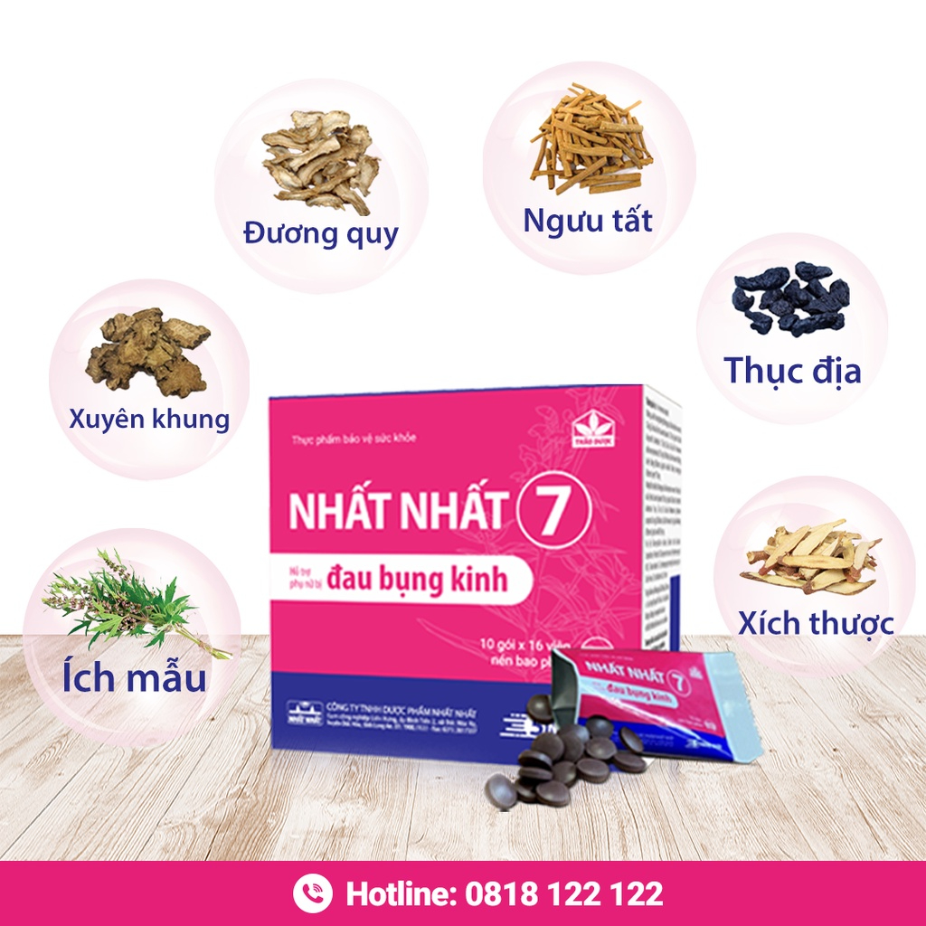 Viên Uống Nhất Nhất 7 - Giảm Đau Bụng Kinh, Điều Kinh Bổ Huyết -