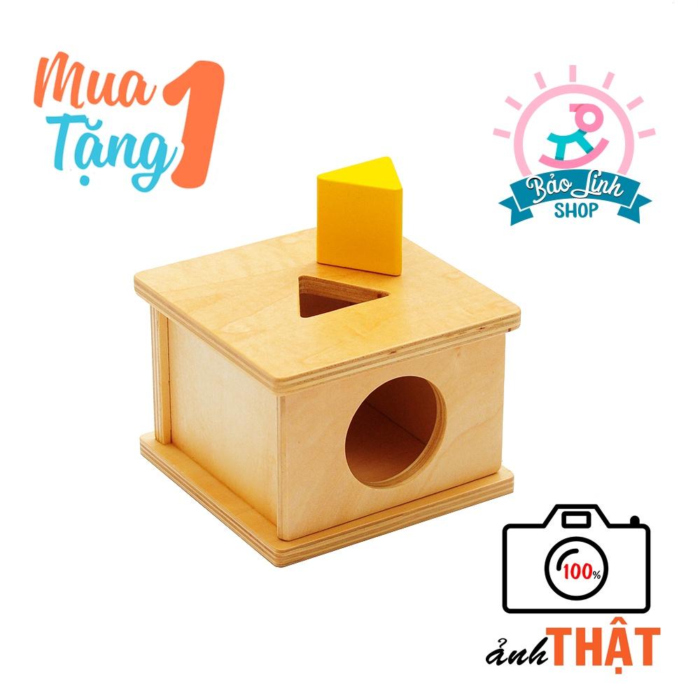 Đồ chơi cho bé 12-15 tháng tuổi - Hộp thả khối tam giác - Giáo cụ Montessori 0-3