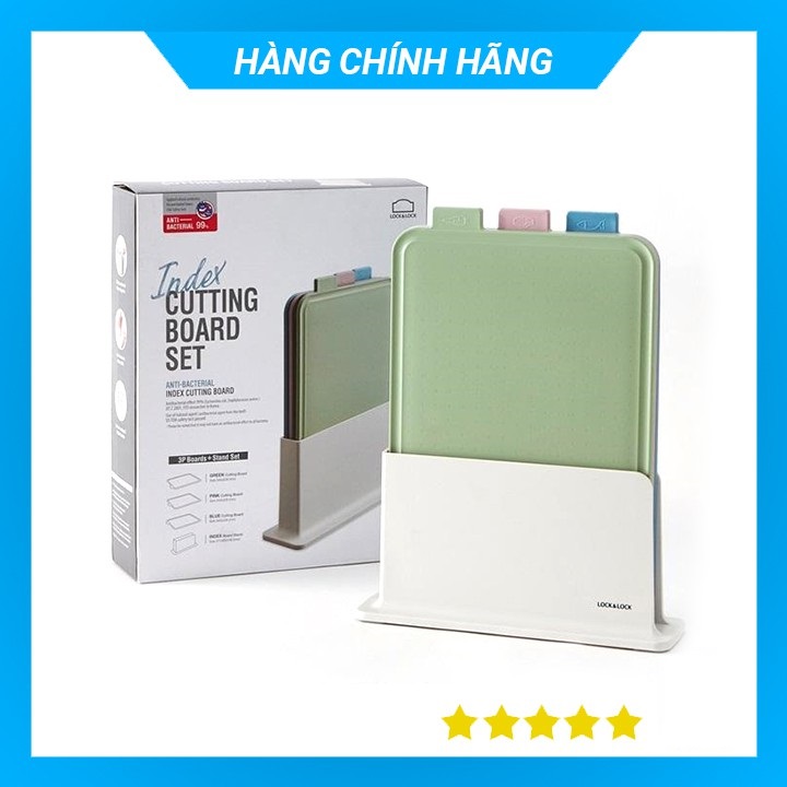 Bộ kệ 3 thớt nhựa kháng khuẩn LOCK&LOCK Index Cutting Board CSC251