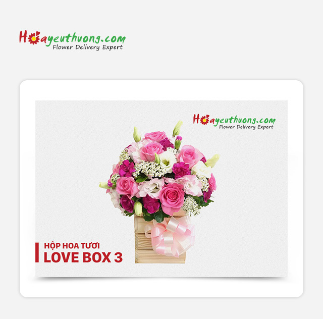 Hoa Yêu Thương - Evoucher Hộp Hoa Tươi - Love Box 3