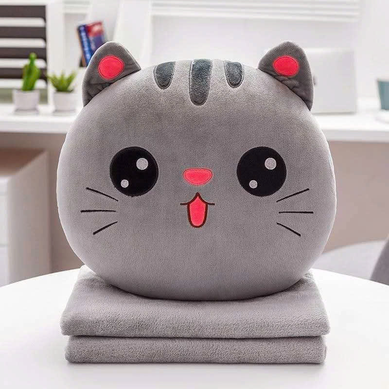 GỐI MỀN Phê Ngủ 3 Trong 1 - 4 Chiều Siêu Mịn Bộ Chăn Gối Văn Phòng Hàng Loại 1 Cao Cấp Gấu Xám Mền Mịn Thời Trang Thiết Kế Hiện Đại Xinh Xắn Độc Đáo Kiểu Dành Cho Nam Nữ