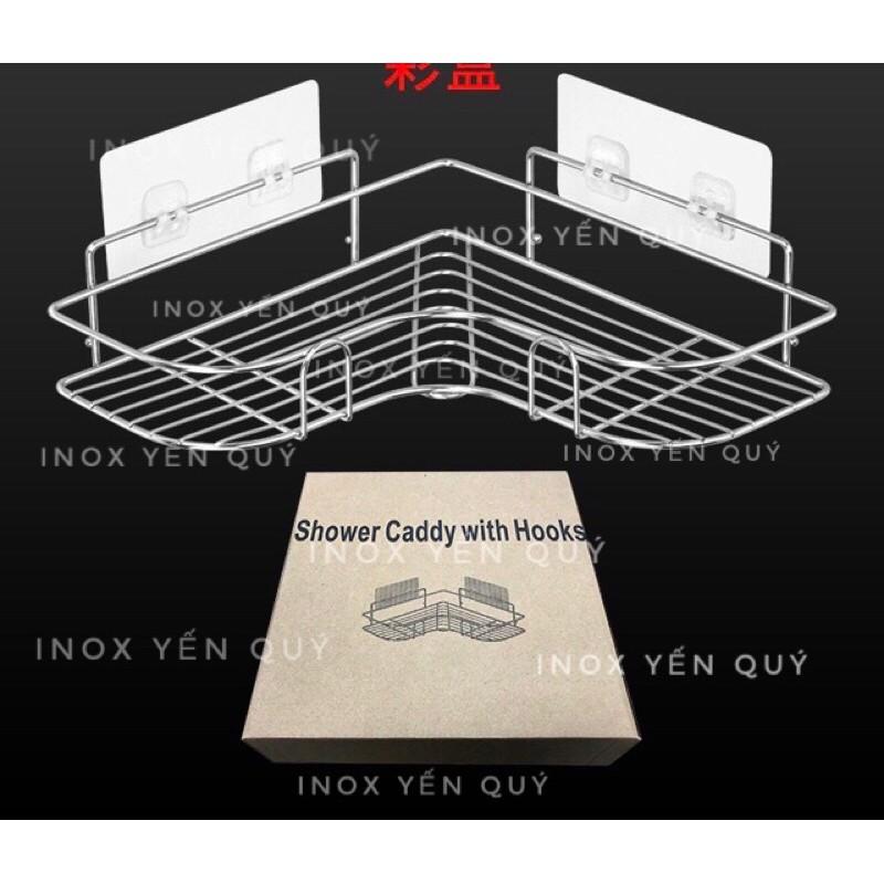 Kệ góc inox dán tường không khoan đục