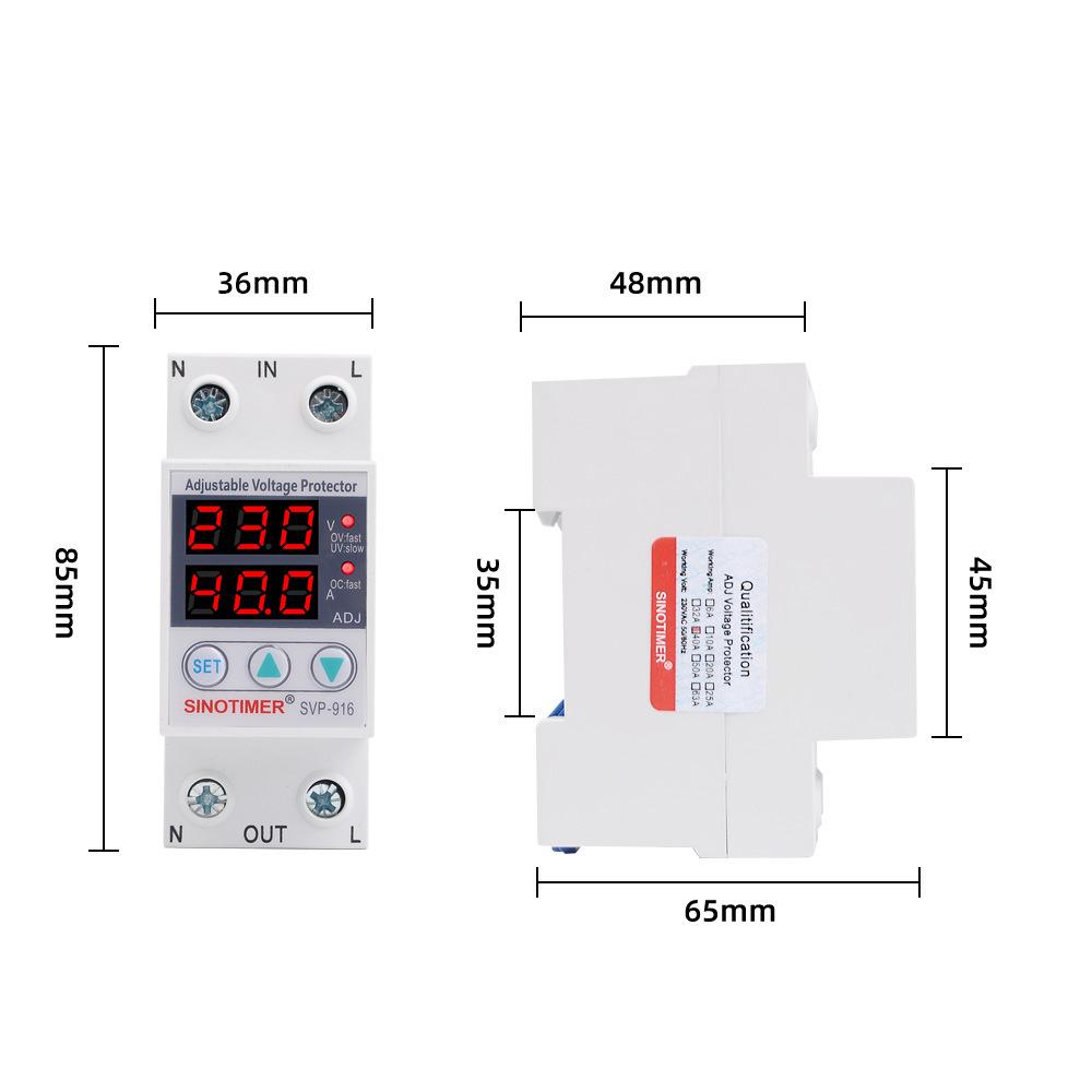 Multifunctional Adjustable Voltage Limit Current Protector Self-resetting Switch Dual Display Protector Over-voltage Under-voltage Protecting Device