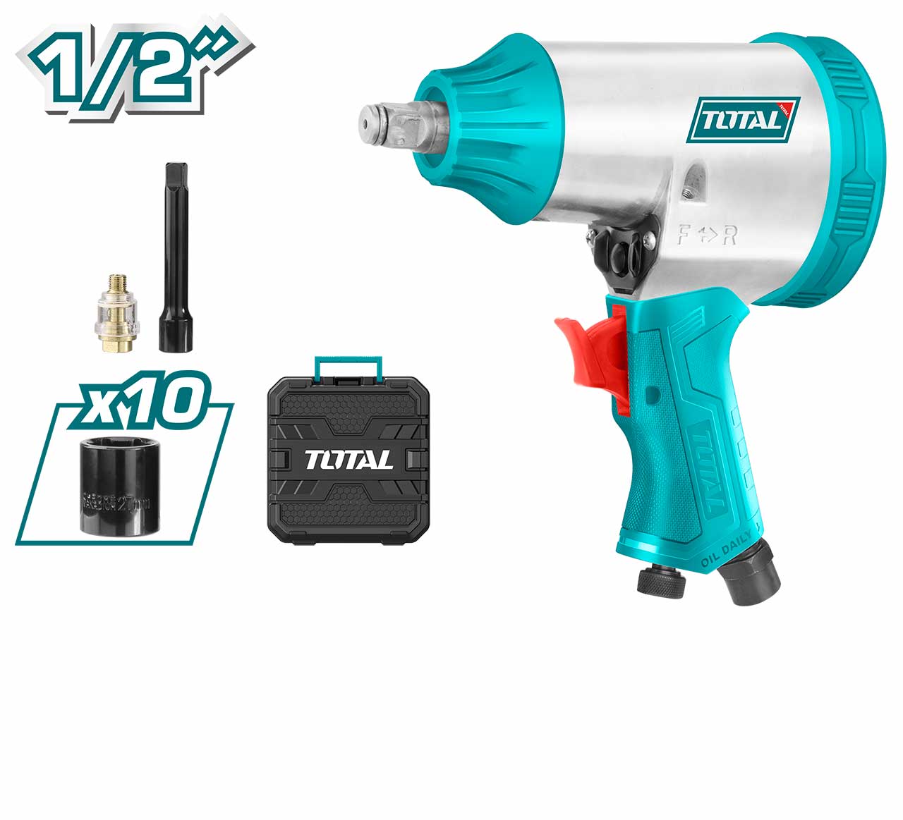 Dụng cụ vặn  buloong dùng  khí nén total TAT41125