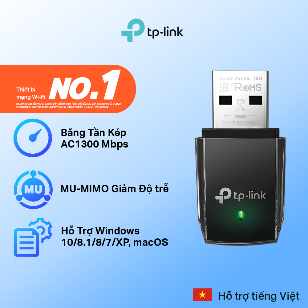 Bộ Thu Wifi TP-Link Archer T3U AC1300Mbps - Hàng Chính Hãng