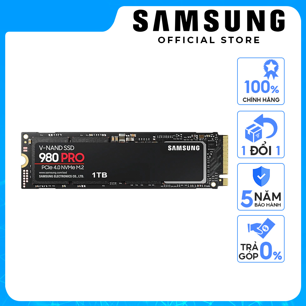 Ổ cứng gắn trong SSD Samsung 980 Pro 250GB | 500GB | 1TB | 2TB PCIe 4.0 x4 NVMe1.3c M2 2280 V-NAN - Hàng chính hãng