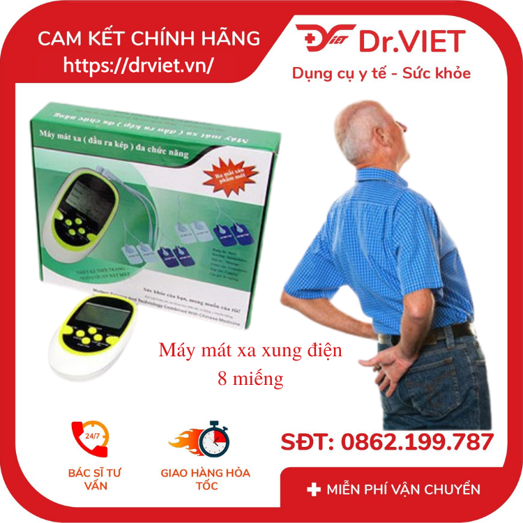 Máy xát xa xung điện 8 miếng - Dành cho người nhứt mỏi, đau cơ