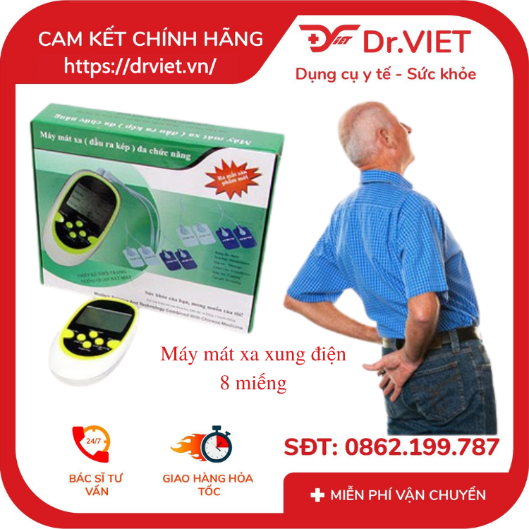 Máy mát xa xung điện 8 miếng - Dành cho người nhứt mỏi, đau cơ