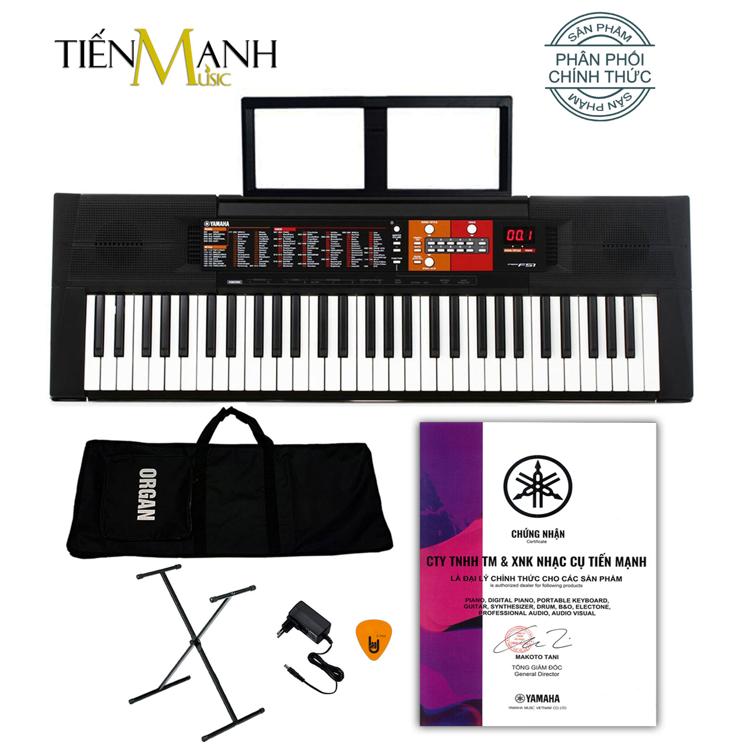 Bộ Đàn Organ Yamaha PSR-F51 Kèm Kèn Kazoo Dream Maker (Keyboard PSR F51 - Có tem chống hàng giả bộ CA - Đàn, Chân, Bao, Nguồn)