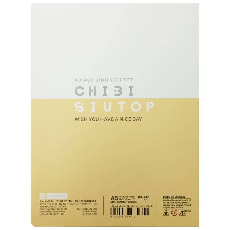 Tập Học Sinh Chibi Siutop A5 - 4 Ô Ly - 96 Trang 120gsm - futurebook DK981 (Mẫu Màu Giao Ngẫu Nhiên)