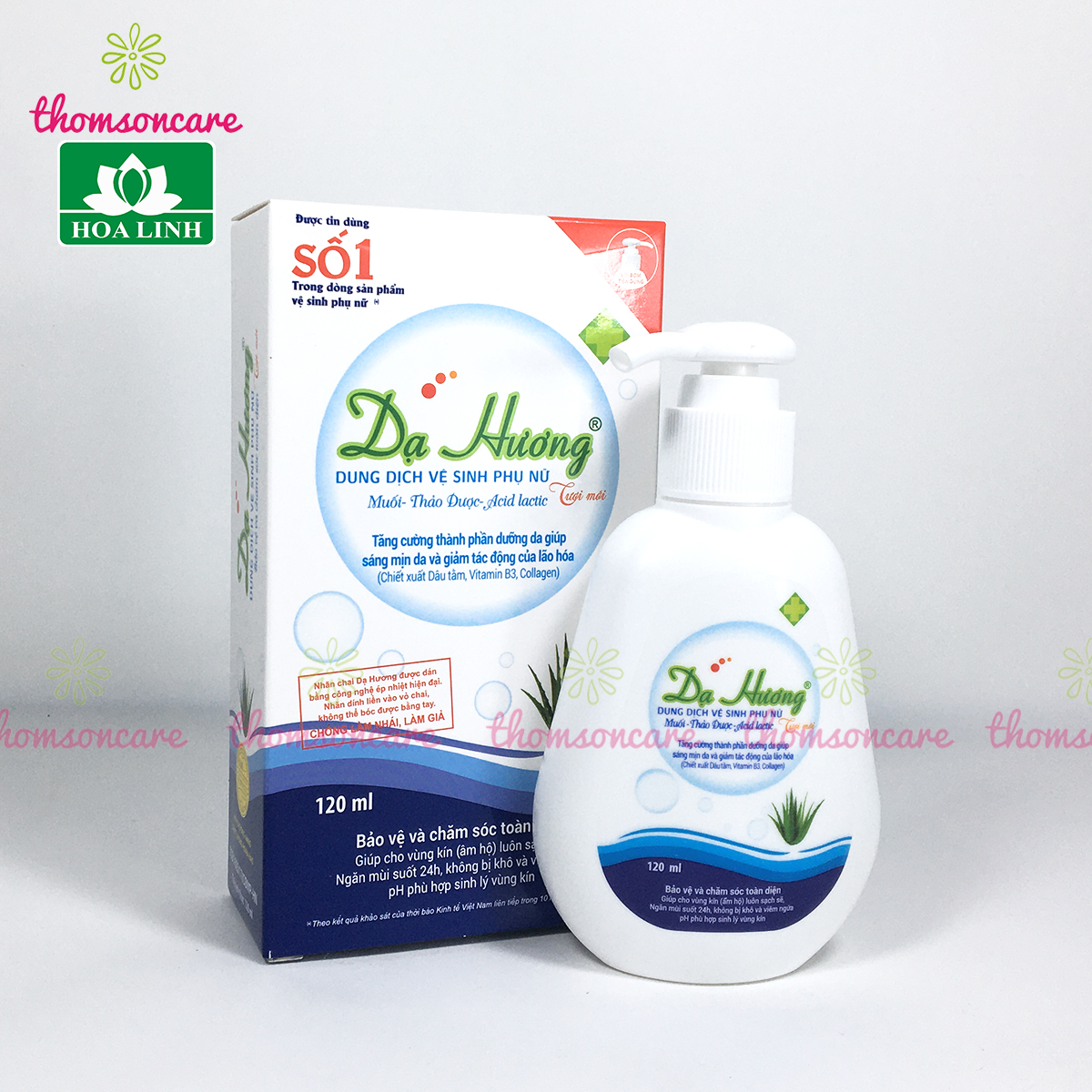 Dạ hương chai 120ml có vòi tiện dụng - Dung dịch vệ sinh phụ nữ, nước rửaa phụ khoa hàng ngày của Hoa Linh