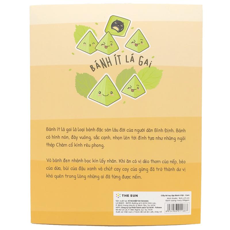 Giấy Kê Tay Tập Bánh Việt - The Sun - Bánh Ít Lá Gai - Màu Cam