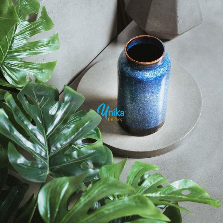 Lọ hoa S2 Men Xanh Hỏa Biến - Gốm sứ cao cấp Bát Tràng