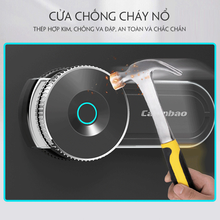 KÉT SẮT MINI CAO CẤP - KHÓA NÚM XOAY KẾT HỢP MÃ SỐ - CHỐNG CHÁY NỔ - CHỐNG VA ĐẬP