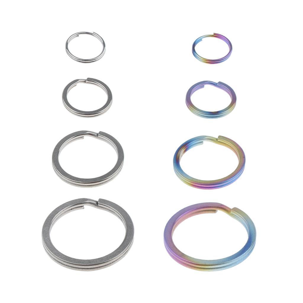 5pcs Titanium Keychain Split Ring Keyring Holder Hanging Loop