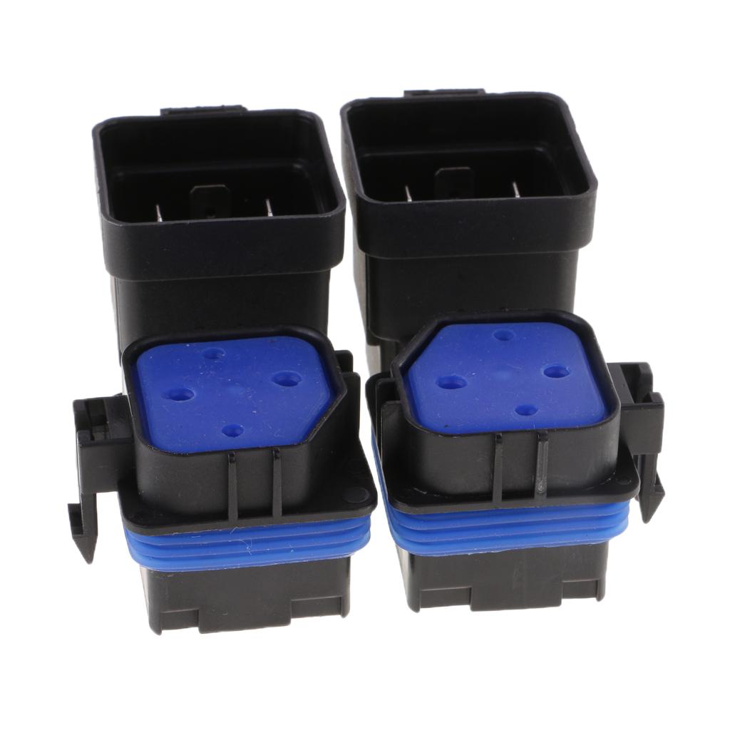 4 Set of 40A 12V 4 Pin Relay Socket Base Terminals for Car Motorcycle Boat