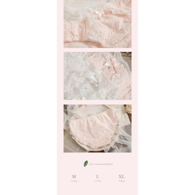 Quần Lót Nữ Cotton Hoa Đính Giả Ngọc Trai Xuất Đông Âu . Hàng Loại Đẹp.