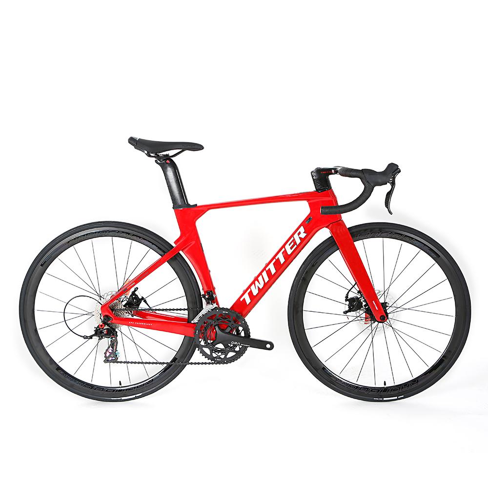 Twitter R10 RS-22S T800 Mũi bằng sợi carbon T800 Bike12*142mm qua đĩa phanh BICHCLE BICHCLE hoàn toàn ẩn dấu vết bên trong 700C Color: Light Grey Size: 43.5CM-XXS Number of speeds: Aluminum alloy wheel