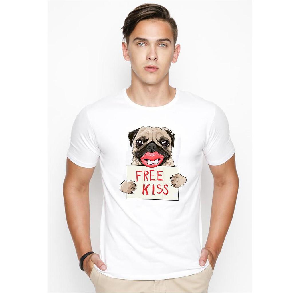 Áo thun nam đẹp in hình FREE KISS phong cách cá tính