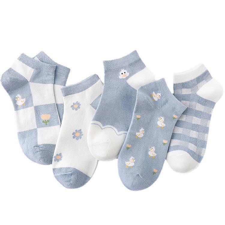 Vớ Tất Cổ Ngắn Vịt Xanh Dễ Thương Cotton Khánh Khuẩn Dành Cho Cả Nam Và Nữ 35-40 MRSOCKS VN066