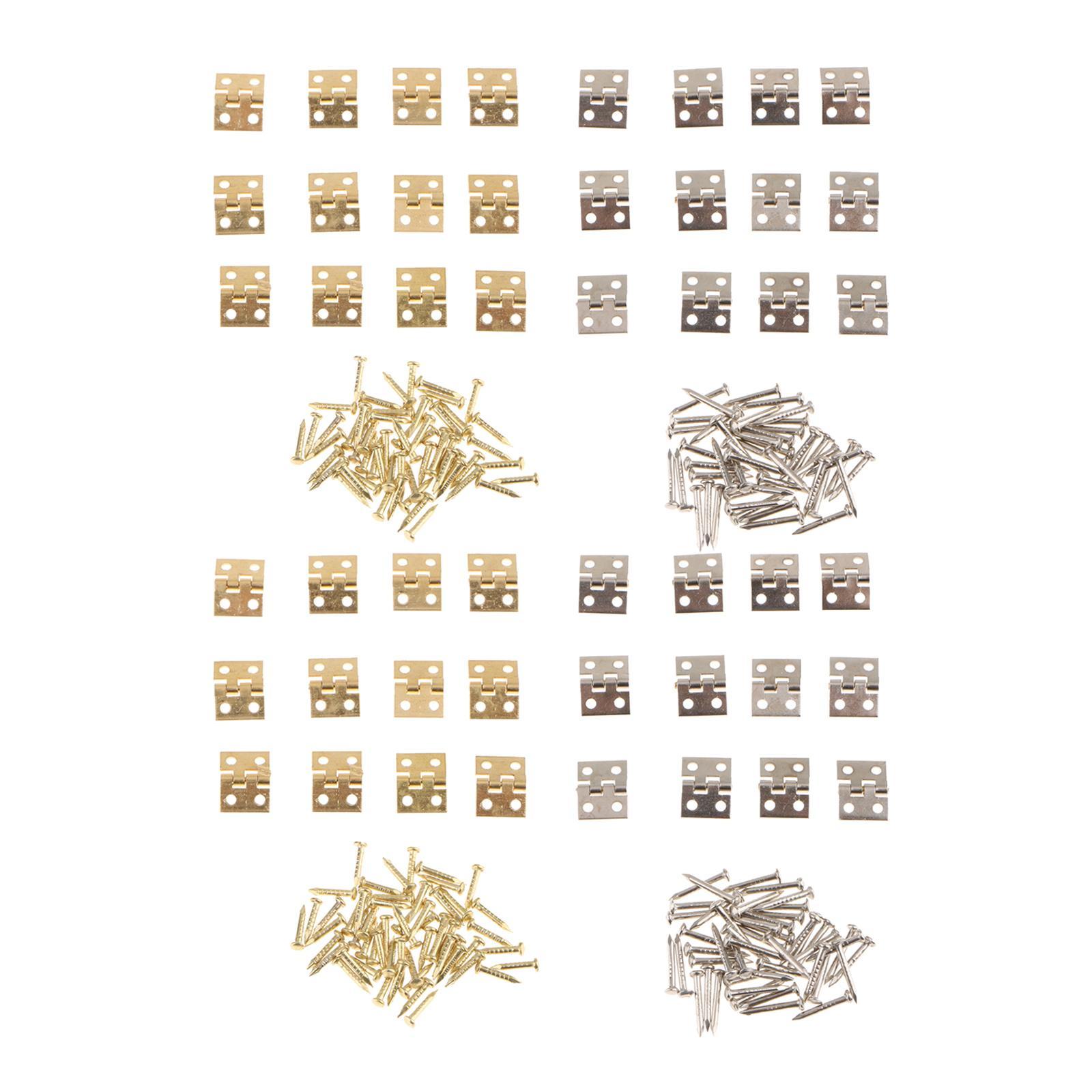 48 Pieces Jewelry Miniature Window Hinge Mini Metal Box Hinges With Screws