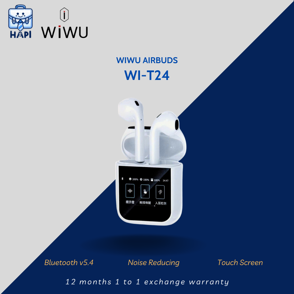 Tai nghe không dây hàng chính hãng WiWU Airbuds Wi-T24 với màn hình cảm ứng