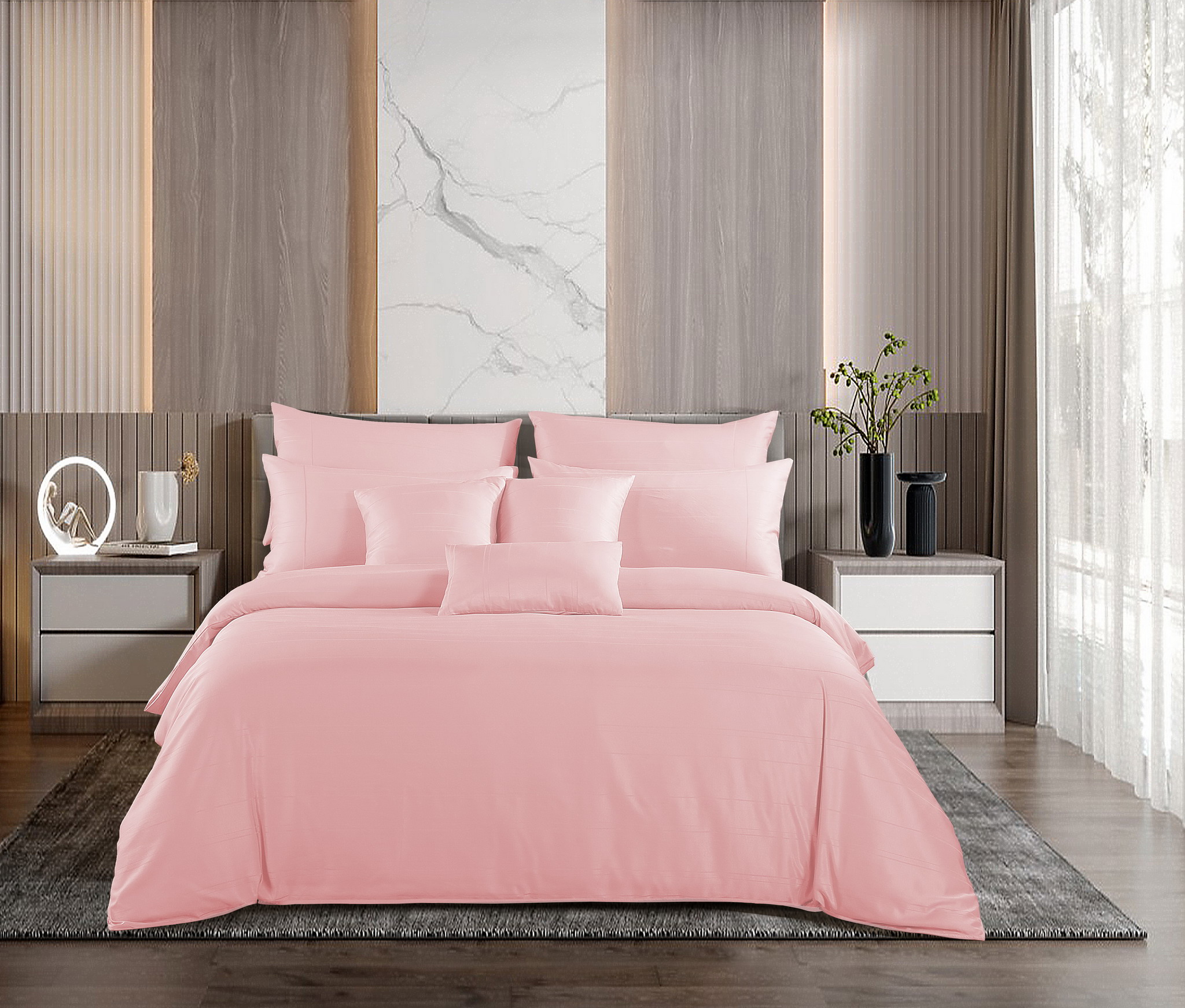 Bộ ga kèm Vỏ chăn Akemi Tencel Touch Clarity, gồm 6 món  v2
