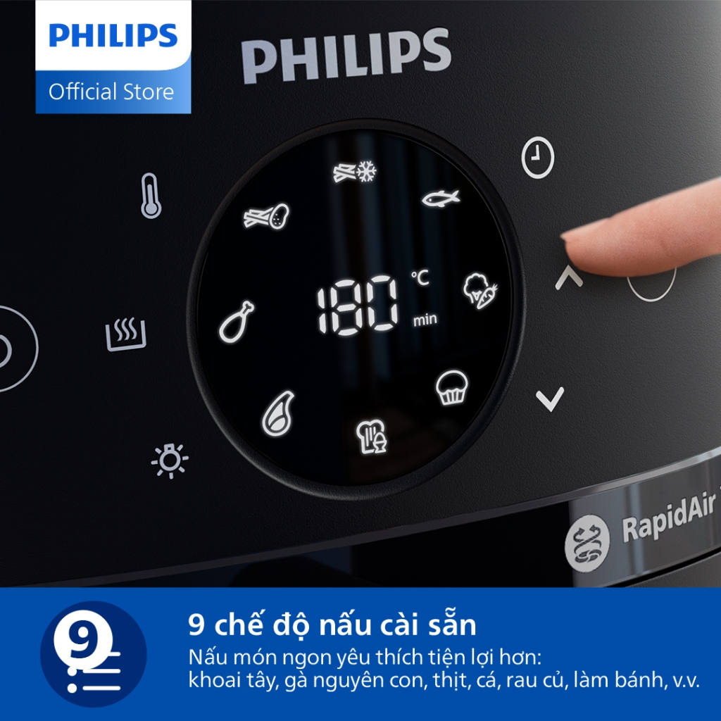 Nồi Chiên Không Dầu Điện Tử Philips NA220/00 4.2 lít (1500W) - Hàng Chính Hãng