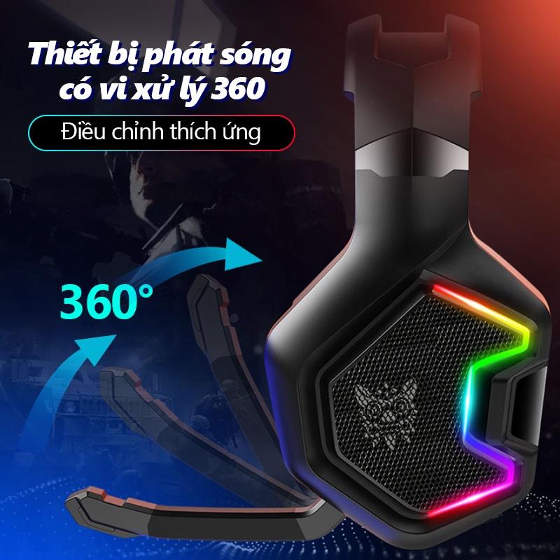 ONIKUMA K10 PRO Tai nghe chơi game PS4 Tai nghe chụp tai có đèn LED RGB với micrô đa hướng dành cho PC Máy tính xách tay [Hàng chính hãng]