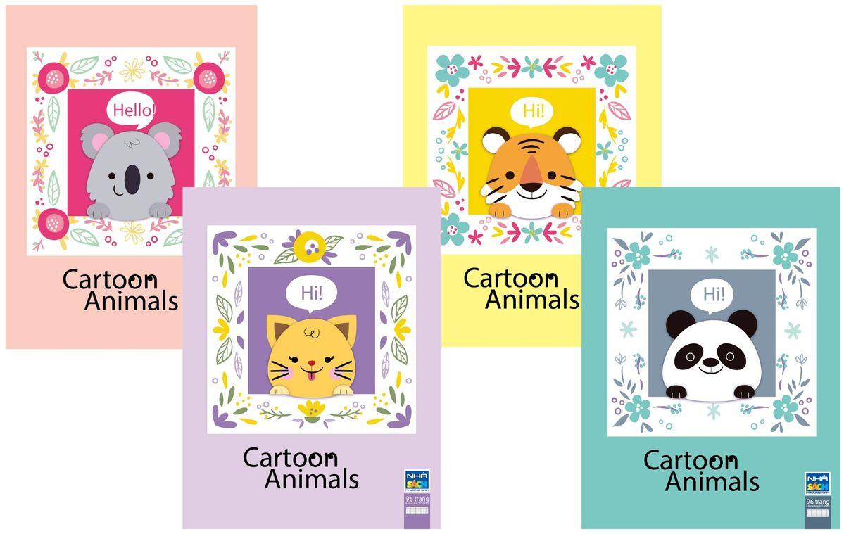 (Mua 10 Cuốn Tặng 3 Cuốn) Tập Vở Học Sinh Cartoon Animal 96 Trang (4 ôly)