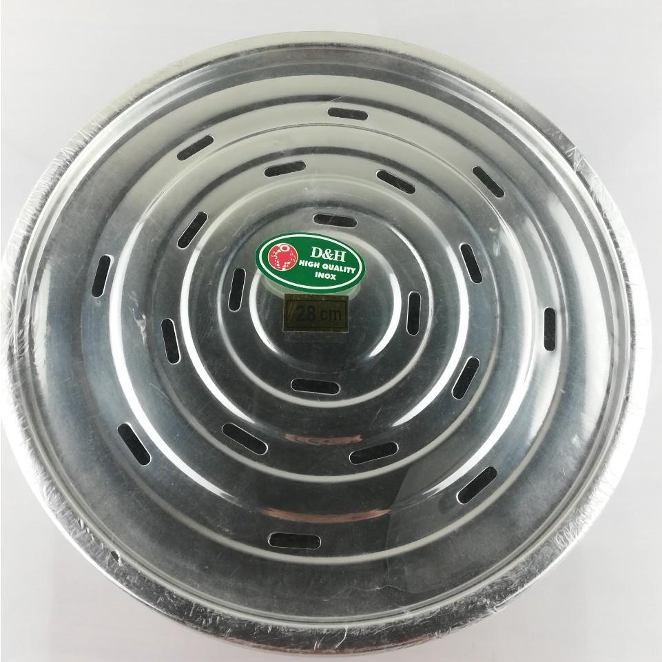 Khay úp ly tròn inox-28cm