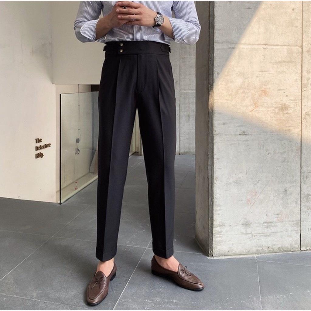 Quần baggy nam, quần cạp cao dáng Baggy ống rộng vải Hàn cao cấp, co giãn thời trang nam Menswear phong cách Hàn Quốc