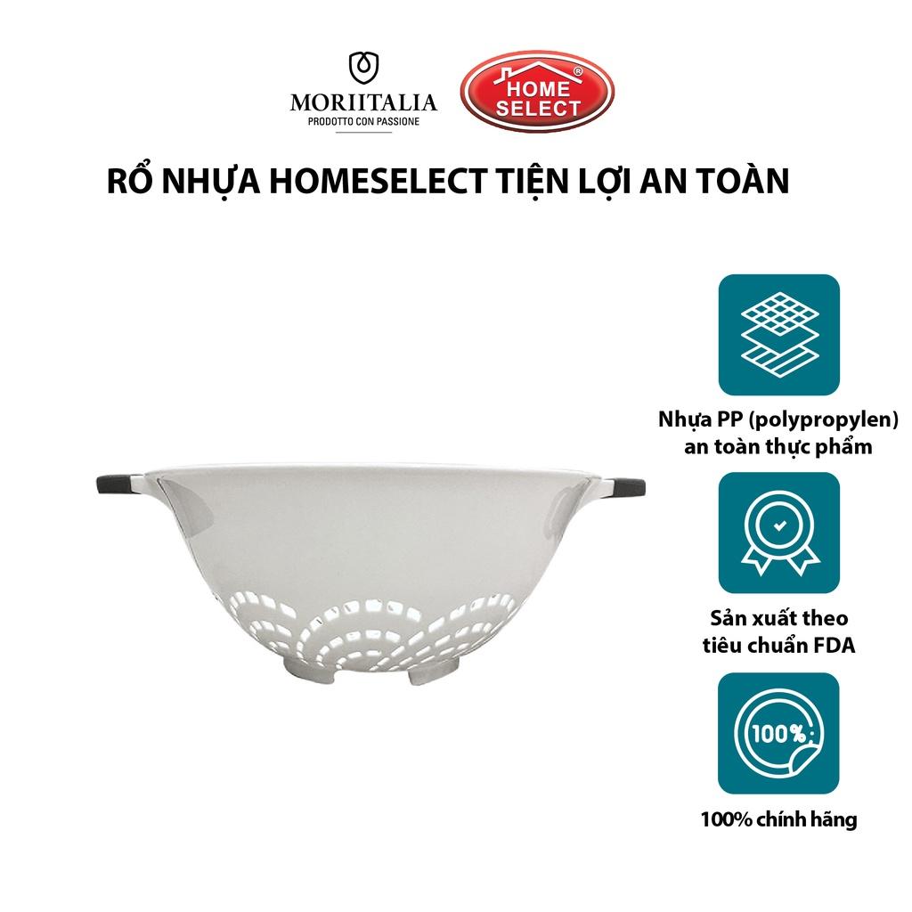 Rổ nhựa Homeselect tiện lợi an toàn màu trắng cao cấp XG0493-W