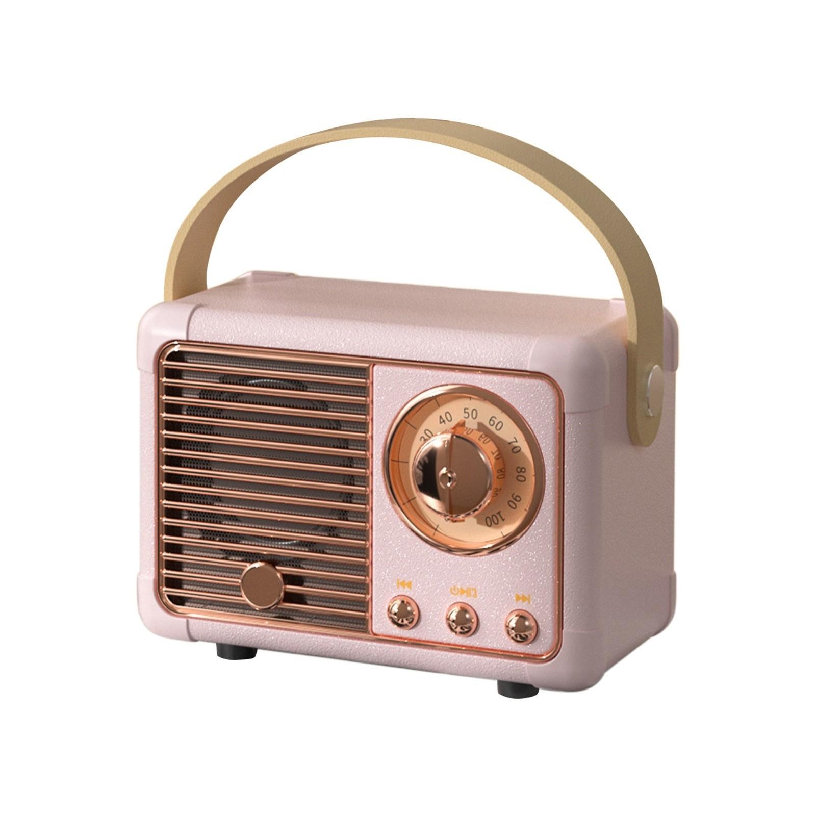 Retro Loa Bluetooth Không Dây Trang Trí Retro Dễ Thương Vintage Bàn Bếp Phòng Ngủ Văn Phòng Đảng Loa Dành Cho Các Thiết Bị Ios Android Color: Pink Woofer Size/Full-Range Size: One Size