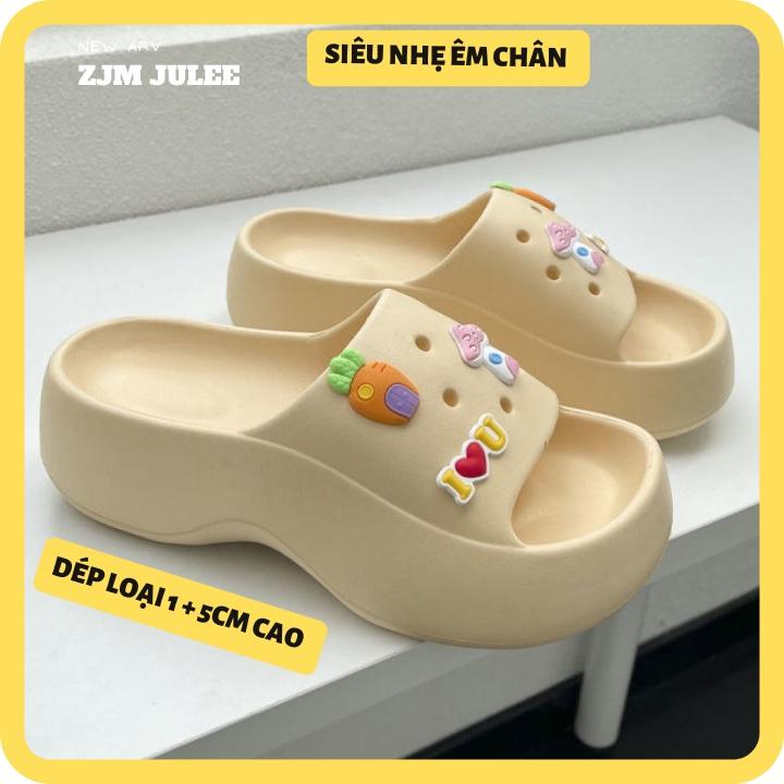Dép bánh mì độn đế ILU kèm sticker đế 5.5cm êm chân - dép ulzzang nữ cao cấp 2022